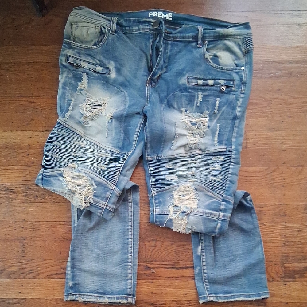 Preme Distressed Blue Jeans- Devotion